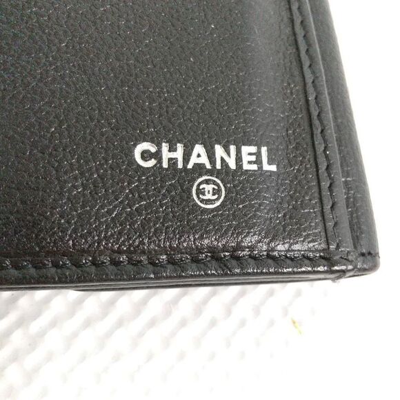 Chanel Camellia Black Leather Flap Long Wallet w/Authentication Card - Picture 11 of 13